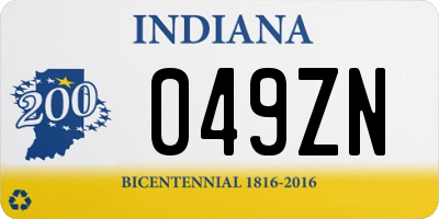 IN license plate 049ZN