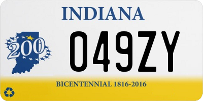 IN license plate 049ZY