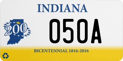 IN license plate 050A
