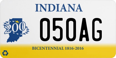 IN license plate 050AG