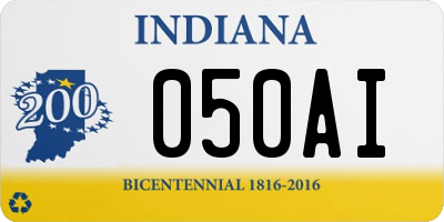 IN license plate 050AI