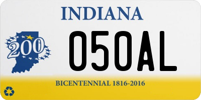 IN license plate 050AL