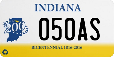 IN license plate 050AS