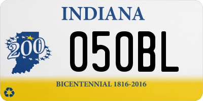 IN license plate 050BL