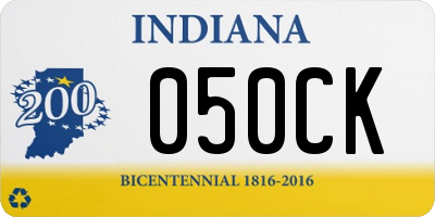 IN license plate 050CK