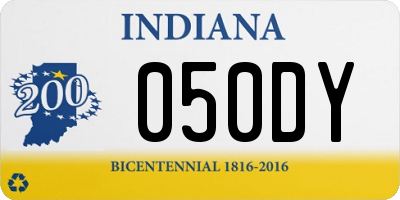 IN license plate 050DY