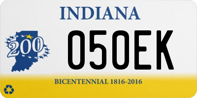 IN license plate 050EK