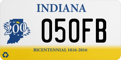 IN license plate 050FB