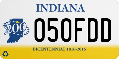 IN license plate 050FDD