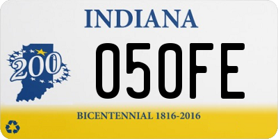 IN license plate 050FE