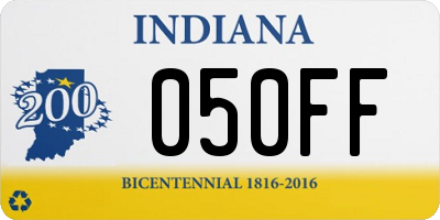 IN license plate 050FF