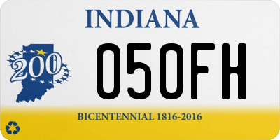 IN license plate 050FH