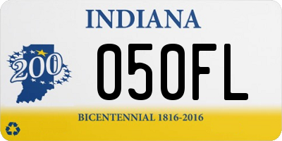 IN license plate 050FL