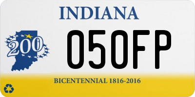 IN license plate 050FP