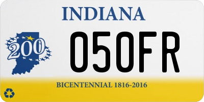 IN license plate 050FR