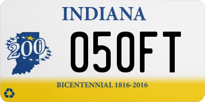 IN license plate 050FT