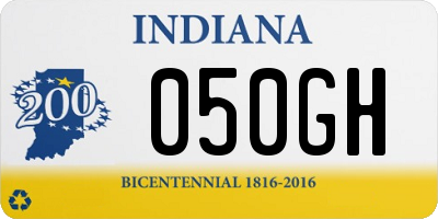 IN license plate 050GH