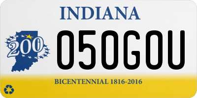IN license plate 050GOU