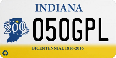 IN license plate 050GPL