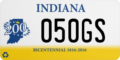 IN license plate 050GS