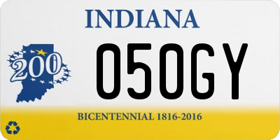 IN license plate 050GY