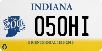 IN license plate 050HI