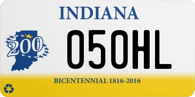 IN license plate 050HL