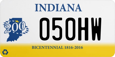 IN license plate 050HW