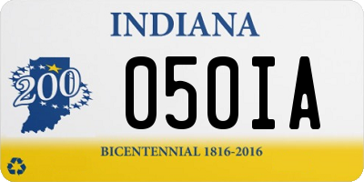 IN license plate 050IA