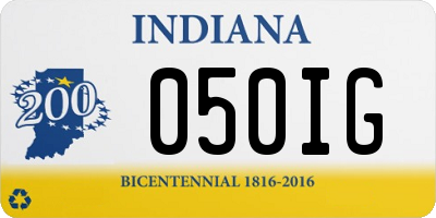 IN license plate 050IG