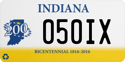 IN license plate 050IX