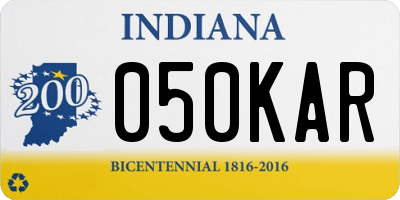 IN license plate 050KAR