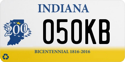 IN license plate 050KB