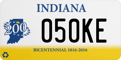 IN license plate 050KE