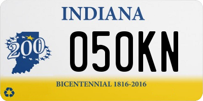 IN license plate 050KN