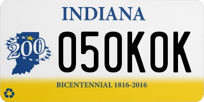 IN license plate 050KOK