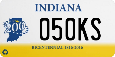 IN license plate 050KS