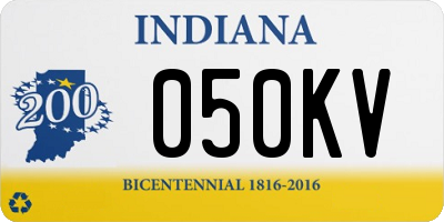 IN license plate 050KV