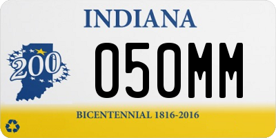 IN license plate 050MM