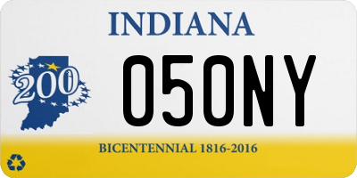 IN license plate 050NY