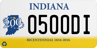 IN license plate 050ODI