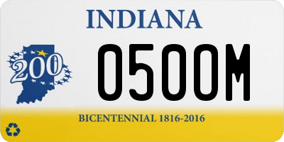 IN license plate 050OM