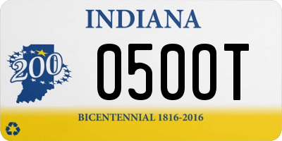 IN license plate 050OT