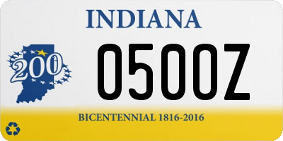 IN license plate 050OZ
