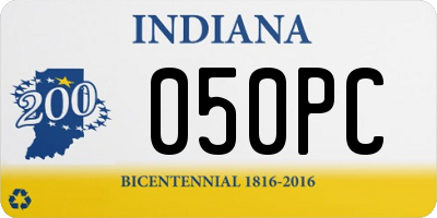 IN license plate 050PC