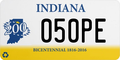IN license plate 050PE