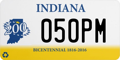 IN license plate 050PM