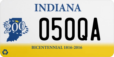IN license plate 050QA
