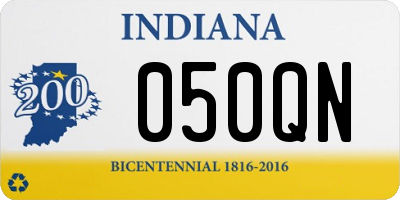 IN license plate 050QN