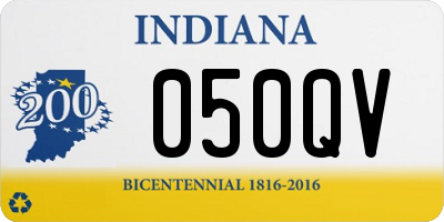 IN license plate 050QV